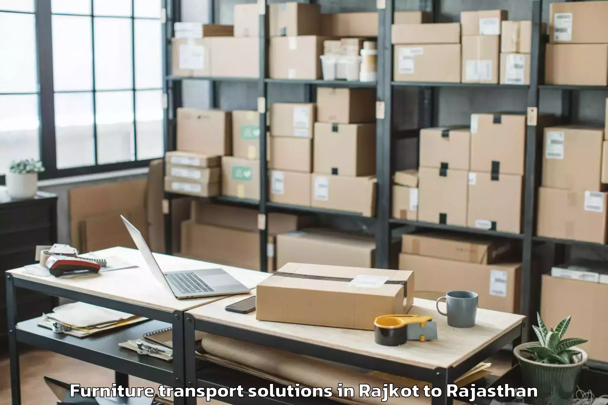 Book Rajkot to Jalor Furniture Transport Solutions